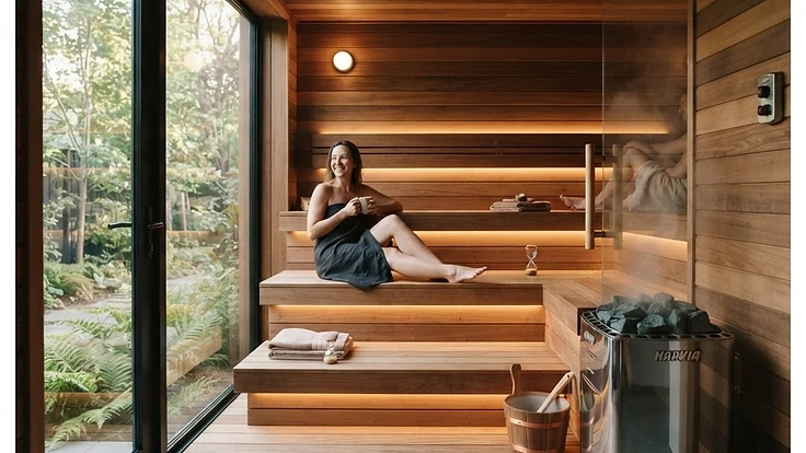 How Long Should You Stay in a Sauna? A Duration Guide — Saunas | Hearthside Supply LLC Blog Modern cedar indoor sauna interior