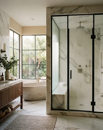 Luxury modern steam shower installation in a premium home spa