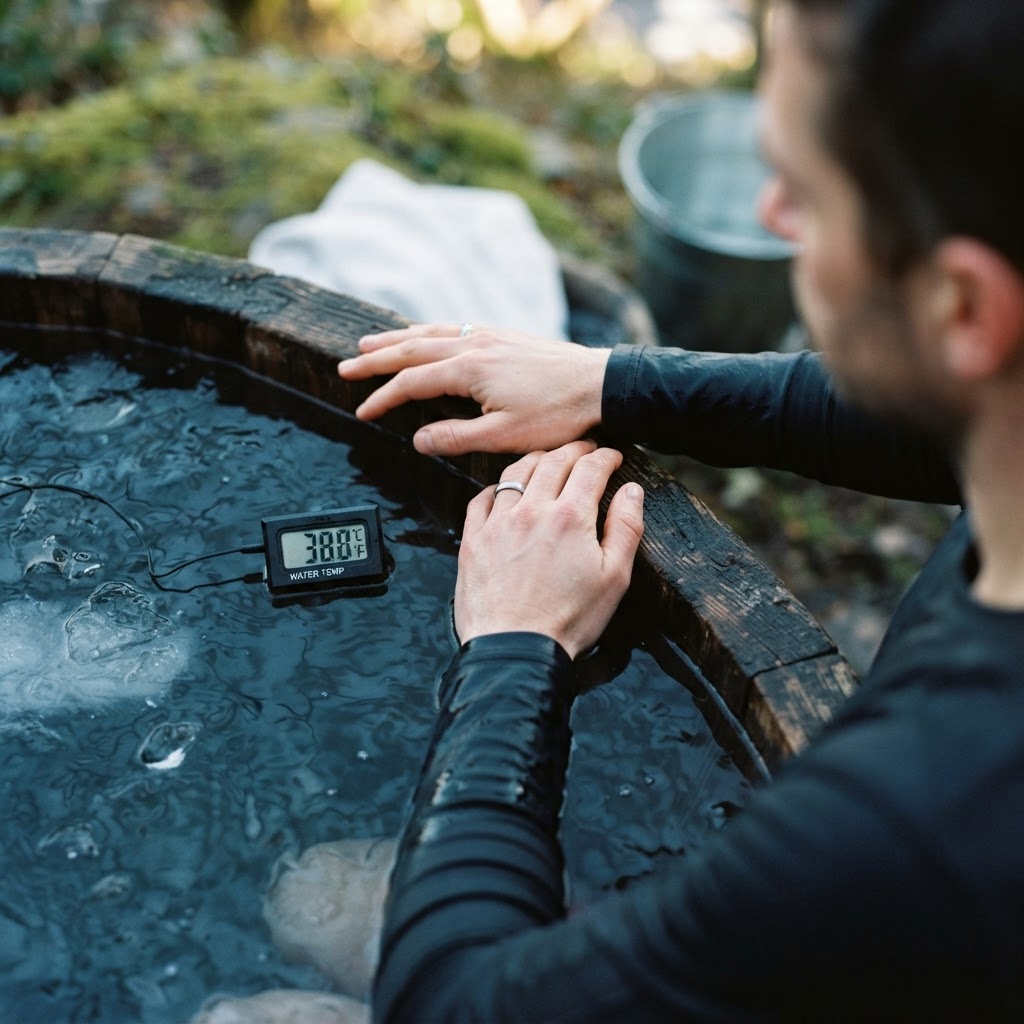 Monitoring water temperature for a cold plunge