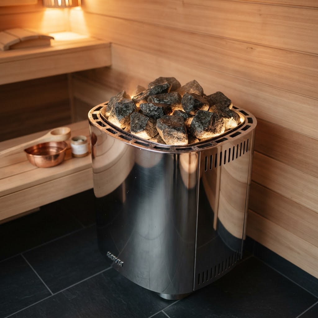 High-performance electric sauna heater with heating stones