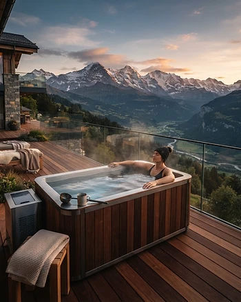 Premium cold plunge tub on a modern outdoor deck