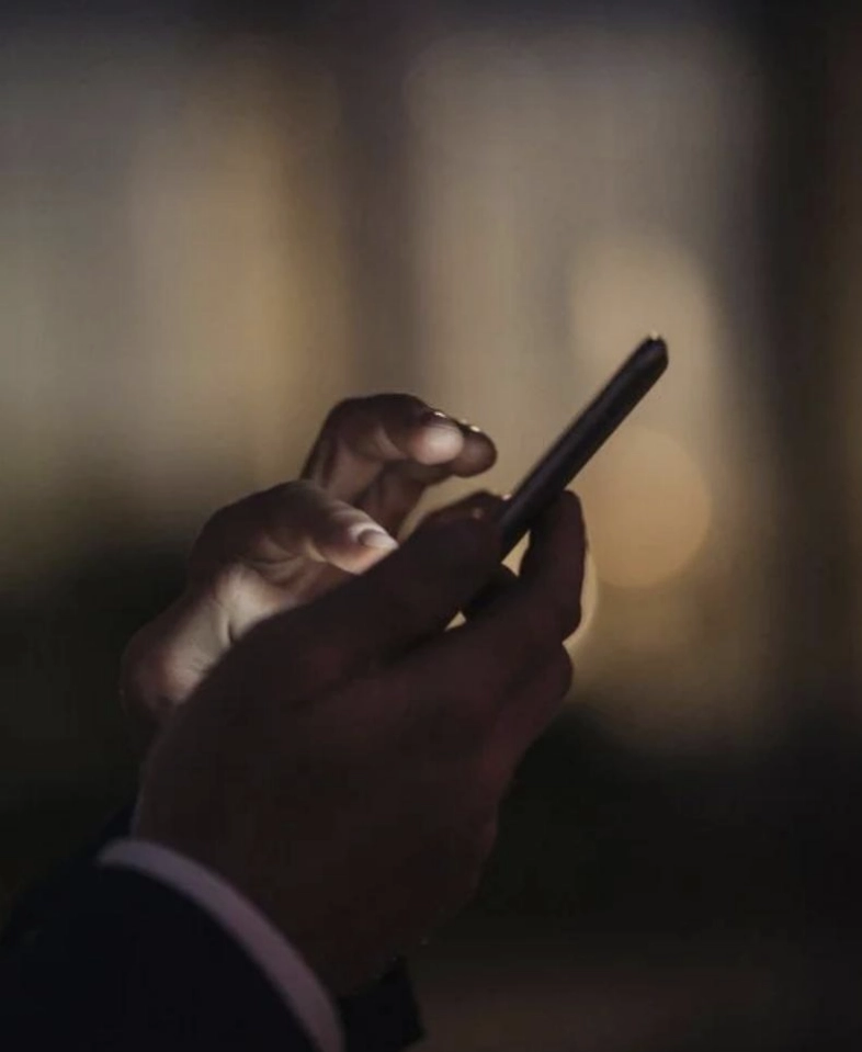 A person using a smartphone