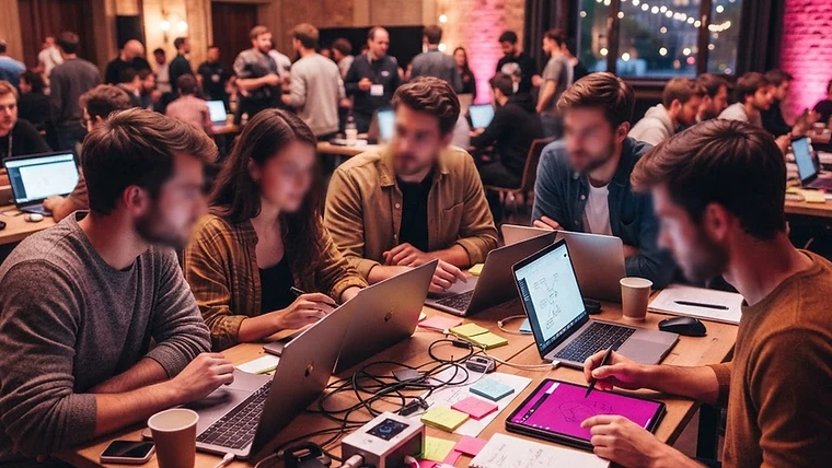 Gründerinnen, Gründer und Teams können sich für den Hackathon 2026 bewerben
