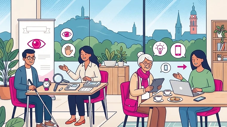 Musterausstellung Belle Wi: Beratungsangebote „Blickpunkt Auge“ und „Digital-Lotsen“