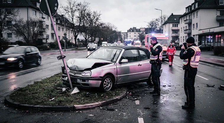 Autofahrer nach Unfall in Wiesbaden Biebrich in Klinik gestorben