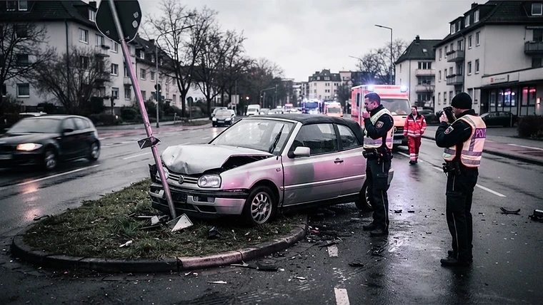 Autofahrer nach Unfall in Wiesbaden Biebrich in Klinik gestorben