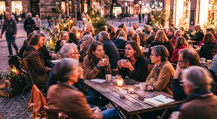 Austausch über die Klimakrise im Klimacafé in Wiesbaden