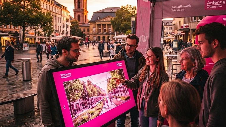 Das KI Tool „Stadtvisionen Wiesbaden“ kann im Zukunftswerk Wiesbaden ausprobiert werden