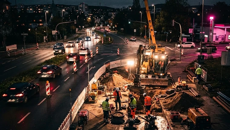 Bauarbeiten im Kreuzungsbereich Äppelallee / Albert-Schweitzer-Allee sollen bis Mitte Februar dauern