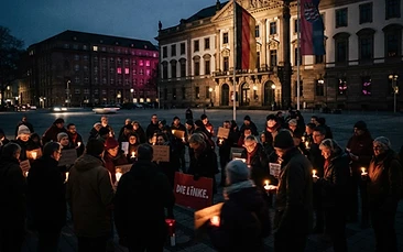 Die Linke Partei hat für heute Abend eine Mahnwache vor der Wiesbadener Staatskanzlei angekündigt