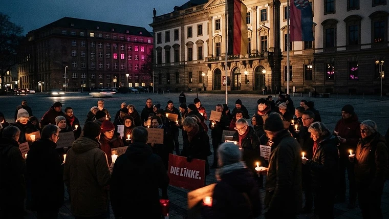 Die Linke Partei hat für heute Abend eine Mahnwache vor der Wiesbadener Staatskanzlei angekündigt