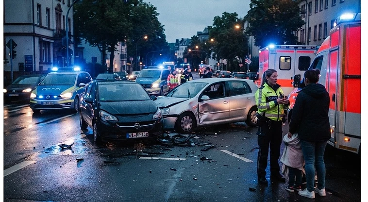 Zwei leichtverletzte Personen bei Verkehrsunfall in Wiesbaden-Bierstadt