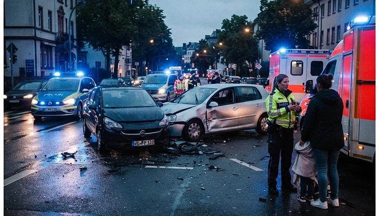 Zwei leichtverletzte Personen bei Verkehrsunfall in Wiesbaden-Bierstadt
