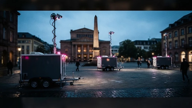 Drei Videoschutzanhänger für den Luisenplatz in Wiesbaden