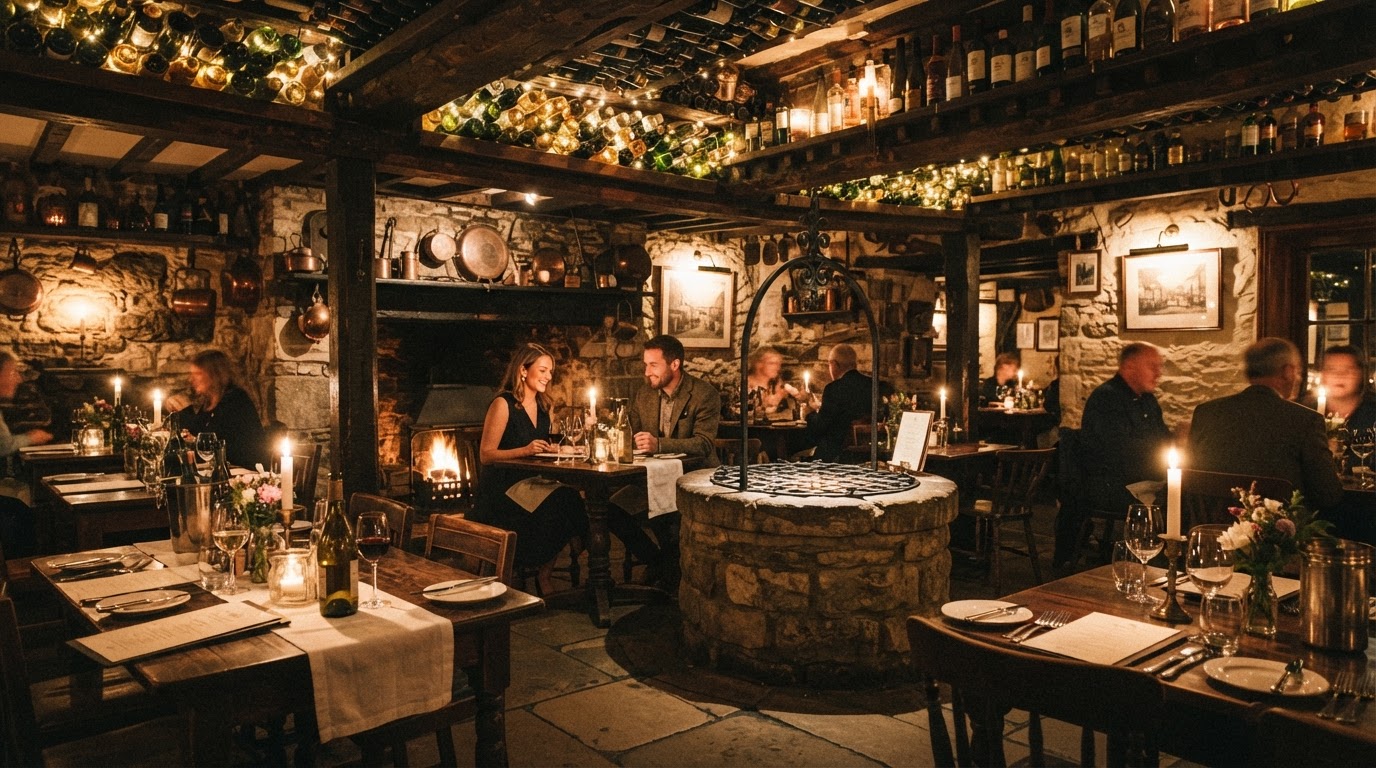 Candlelit dining room