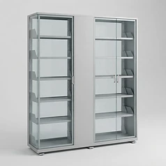 Double Faced Glass Door Cabinet