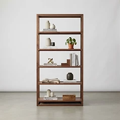 Modern Open Book Shelf – Classic Walnut