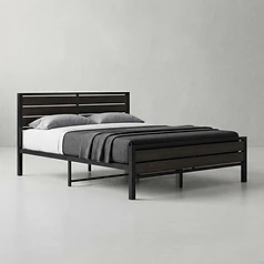 Elvo Wood and Metal Folding Bed Frame With Mattress