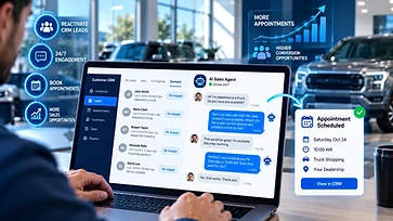 Automotive AI sales agent reactivating dealership CRM leads through personalized customer conversations and automated appointment scheduling.