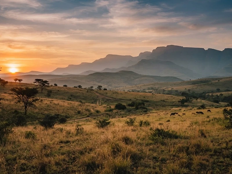 South African bushveld at sunrise