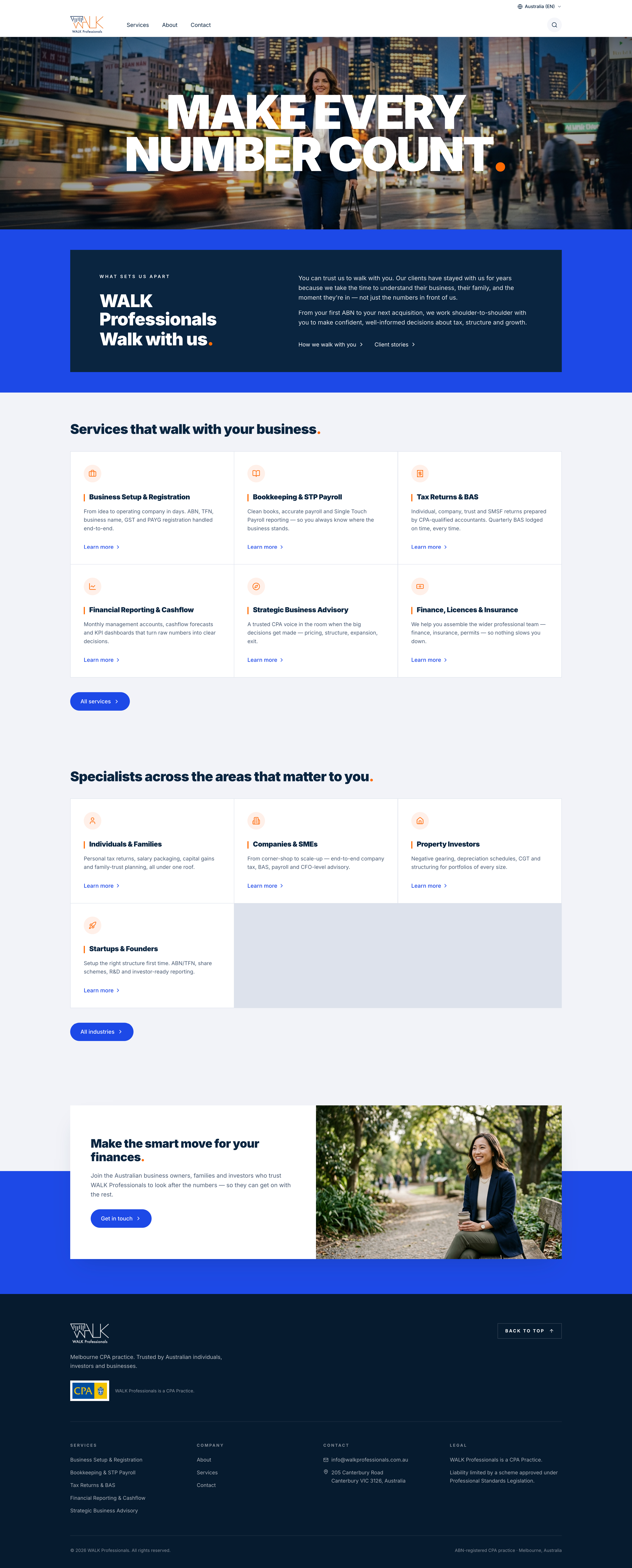 WALK Professionals website