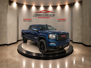 2015 GMC Sierra 1500 in Dark Blue on showroom platform