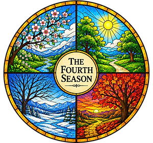 The Fourth Season stained-glass medallion
