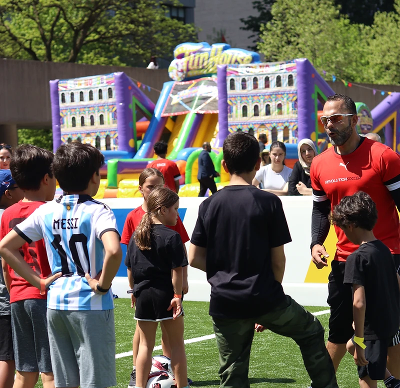 Kids playing soccer in Niagara