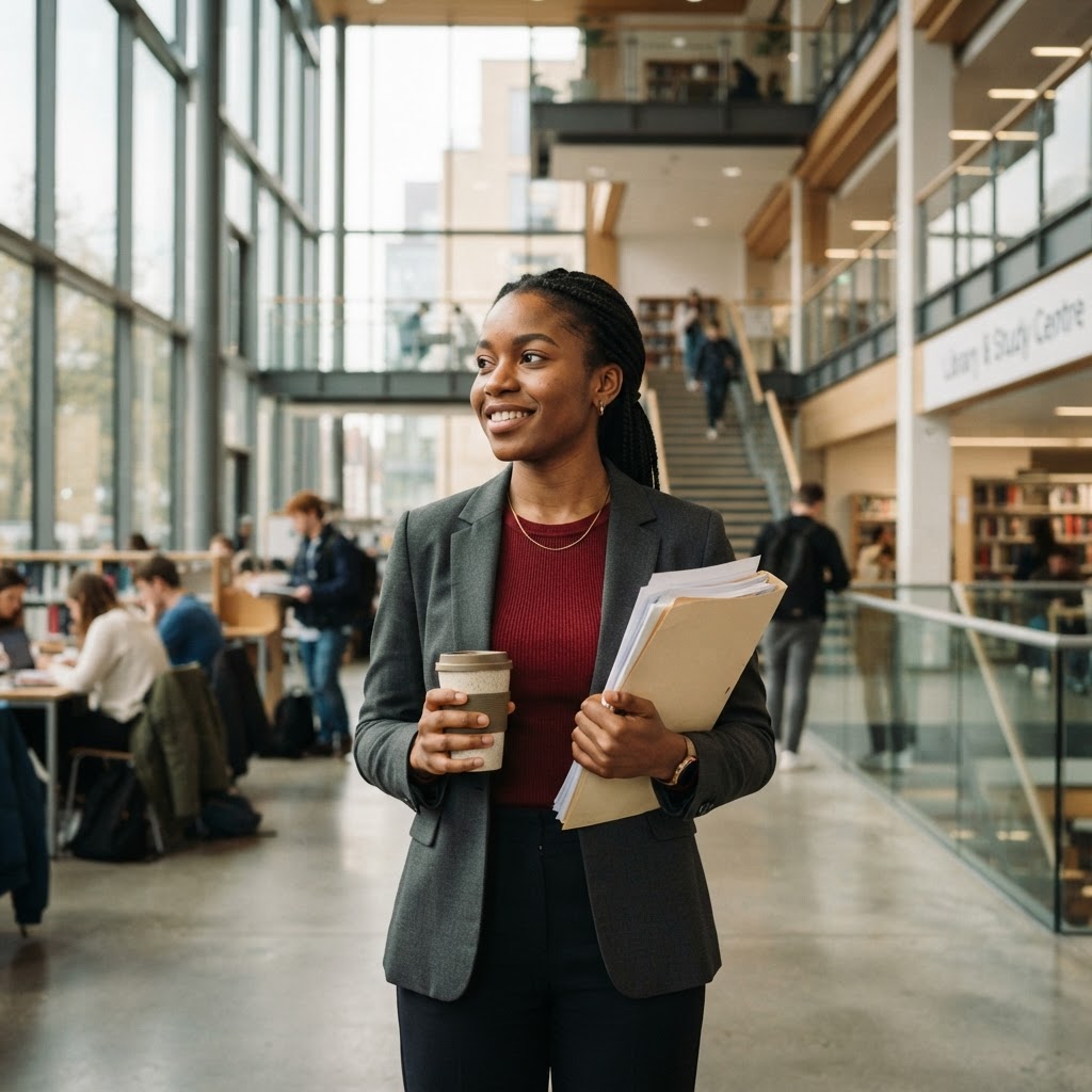 Postgraduate researcher in a university library