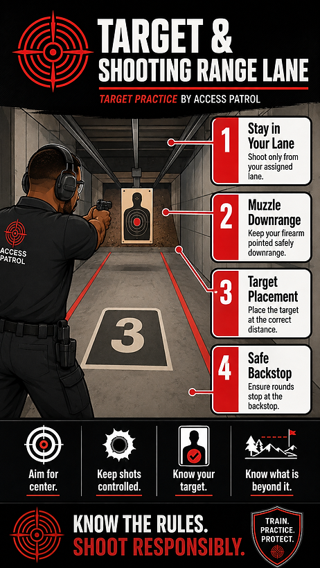 Target and shooting range lane safety rules