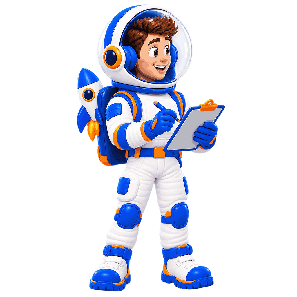 I built your free site — astronaut taking notes about your business