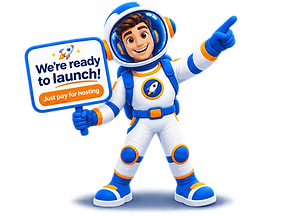 I built your free site — astronaut ready to launch your new website