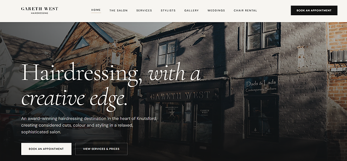 Gareth West website homepage