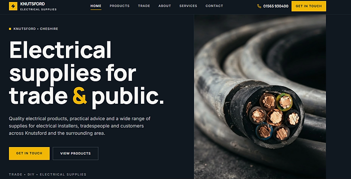 Knutsford Electrical Supplies website homepage
