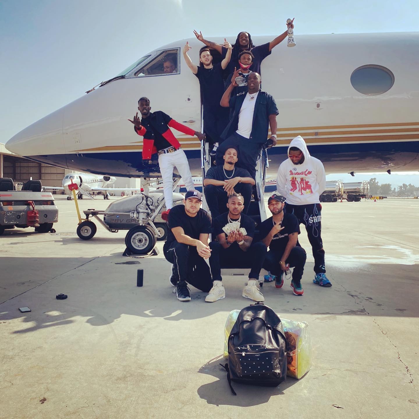 The Hurt Law Firm team on private jet