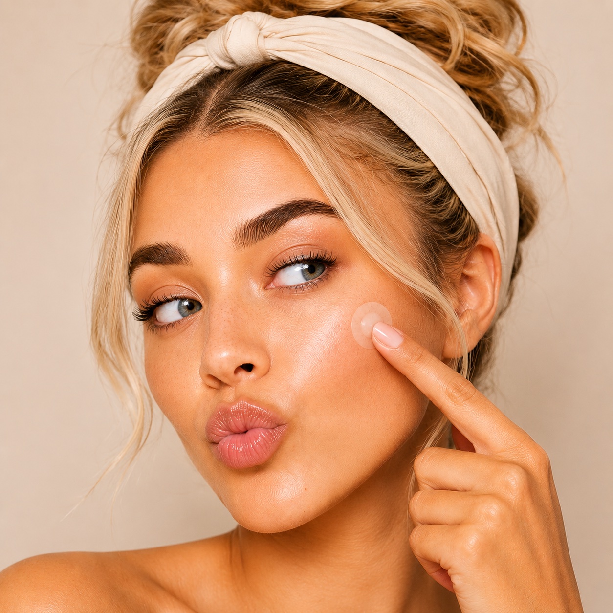 Égérie Tya Beauty tenant un patch
