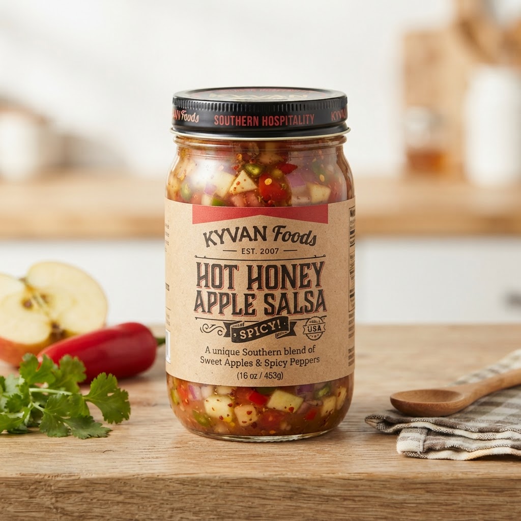 KYVAN Hot Honey Apple Salsa, 16.3 oz