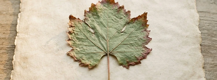 Botanic study of a wine vine leaf