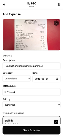 Add expense screen