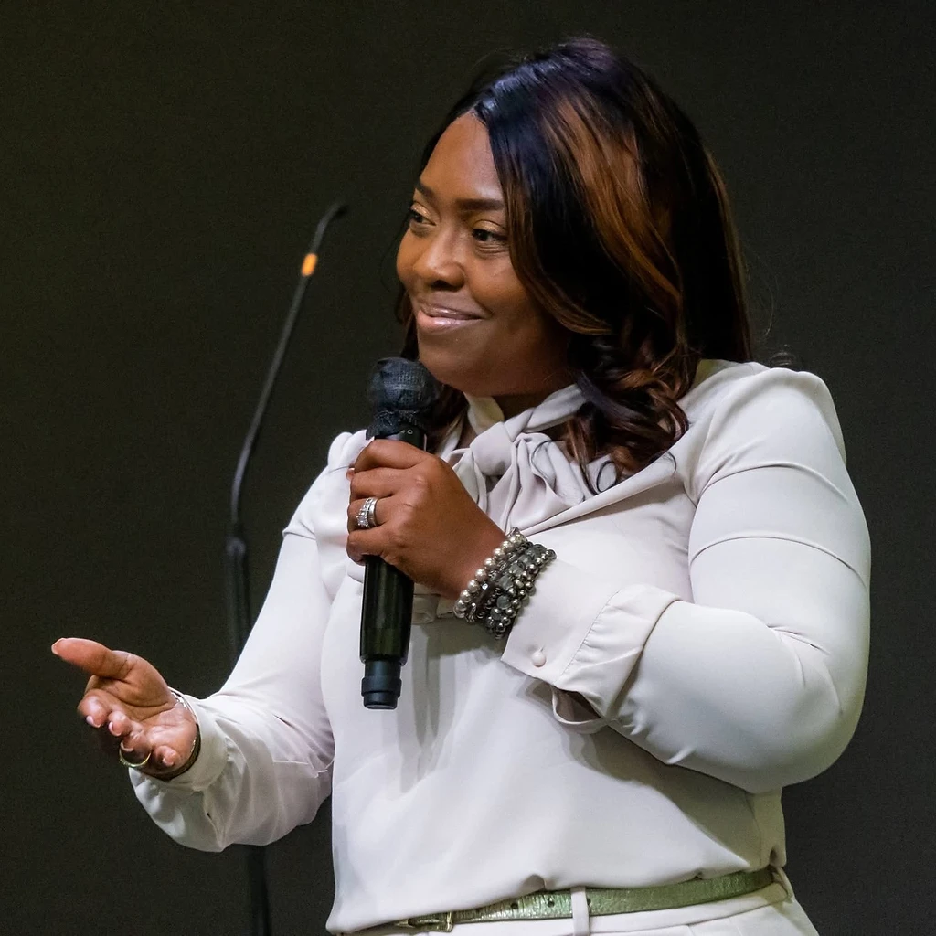 Faith Life Church speaker with microphone