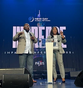 Pastor speaking with microphone