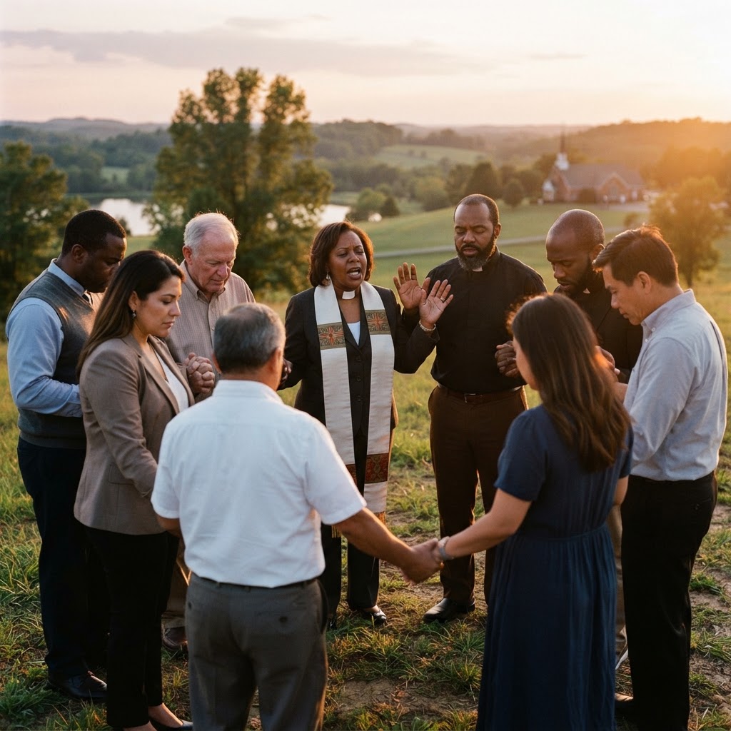 Church leaders praying together