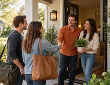 Neighbors welcoming a family