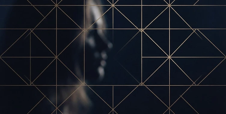 Abstract visual of geometric structure supporting a human silhouette