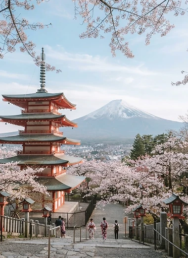 Architectural landmark representing study in Japan