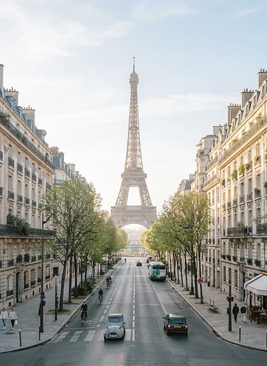 Architectural landmark representing study in France