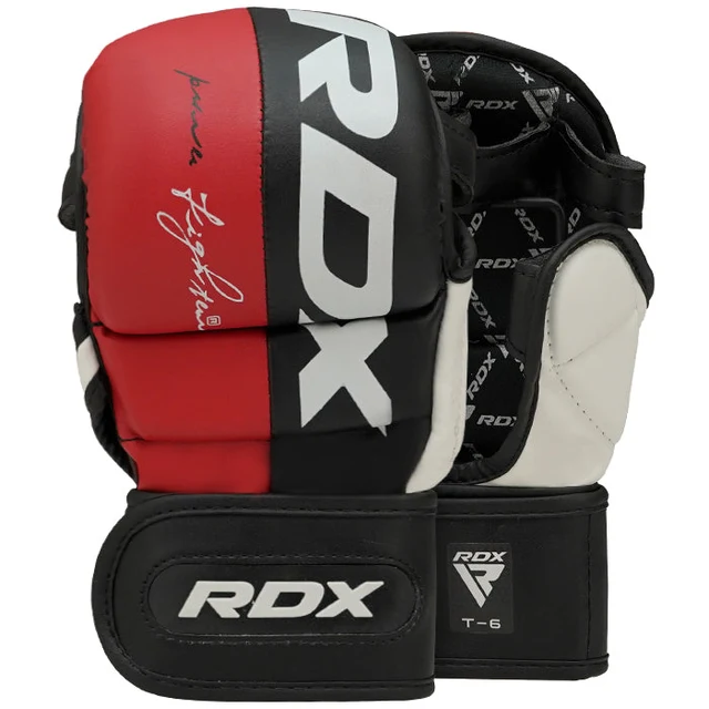 Luvas RDX T-6 MMA Preto e Vermelho