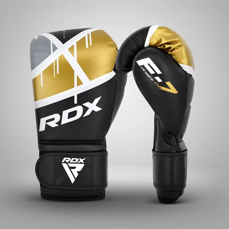 Luvas de Boxe RDX F7 Ego Preto e Dourado