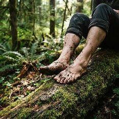 Photos pieds pieds sales et nature : Randonnée en forêt | Pieds d'Or