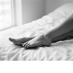 Photos pieds pieds nus : Draps en noir et blanc par Camille Douce | Pieds d'Or